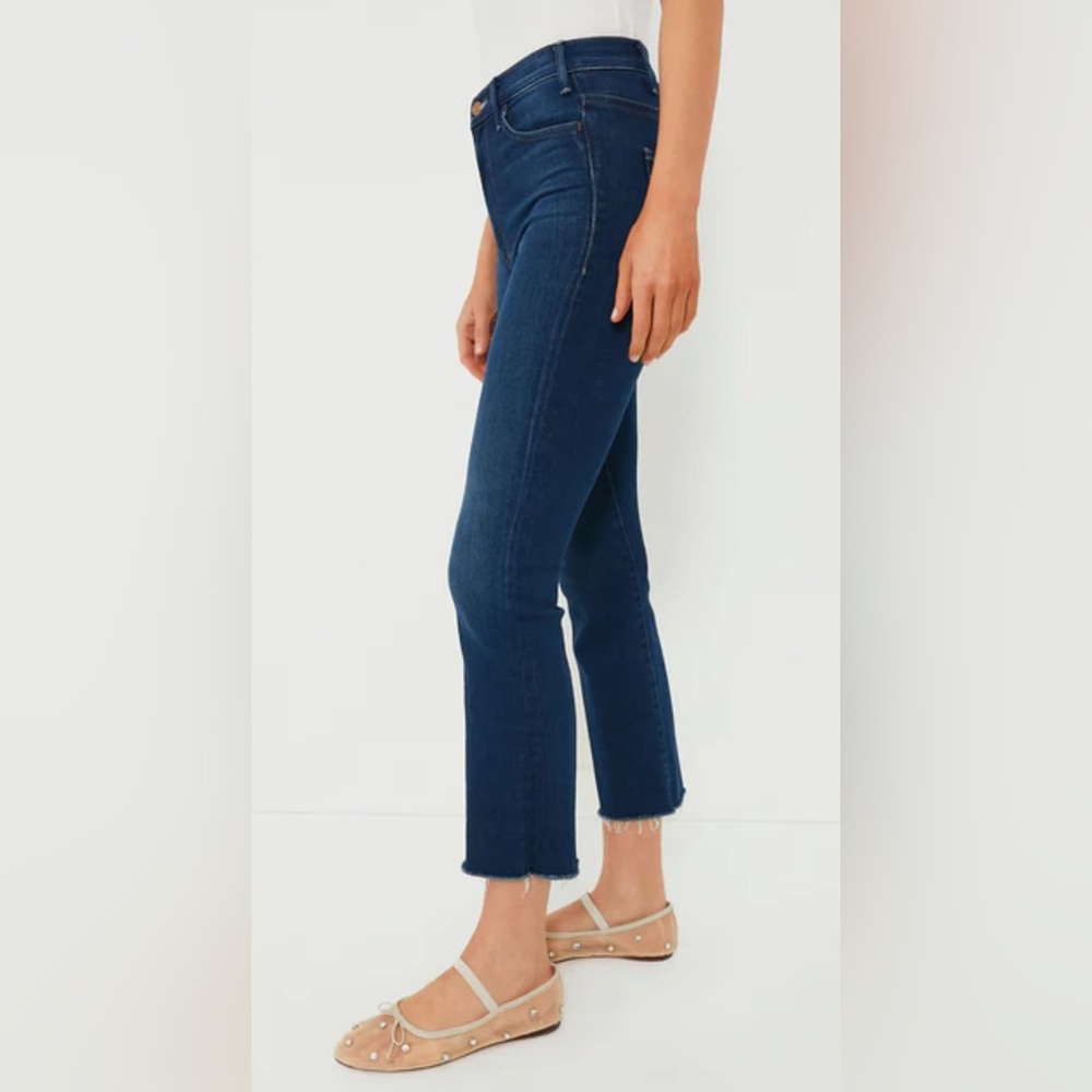 Mother The Hustler Ankle Fray  Home Movies high rise Women's Blue Jeans size 26